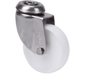 R.GIR.AGUJERO M10 INOX.20BHI80-SL PLASTICO BLANCO EJE LISO