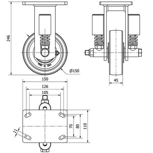 R.FIJA 17HLSE150-FTB SUSPENSION NYLON BLANCO EXTRAFUERTE EJE BOLAS