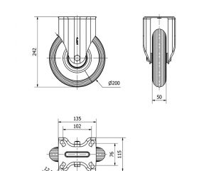 R.FIJA 17ZV200-EMR METALICO-IMPINCHABLE GRIS RODILLOS