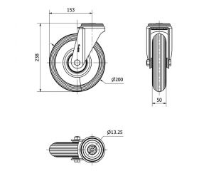 R.GIR.AGUJ.M12 20ZV200-EMR METALICO-IMPINCHABLE GRIS RODILLOS