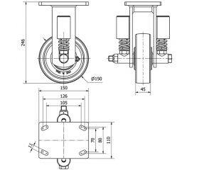 R.FIJA 17HLSE150-FTB SUSPENSION NYLON BLANCO EXTRAFUERTE EJE BOLAS