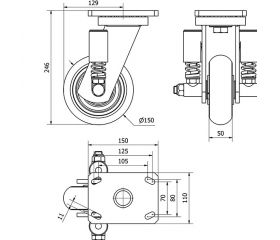 R.GIR.PLACA 10HLSE150-HUAB SUSPENSION POLIUR.NARANJA BOLAS BALONA