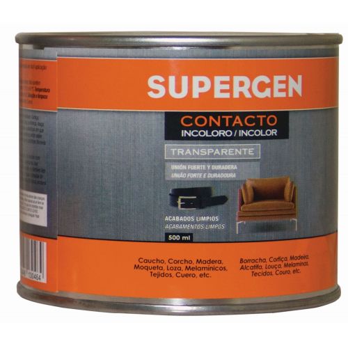 Pegamento de contacto Supergen incoloro - Botes - Bote 500 ml