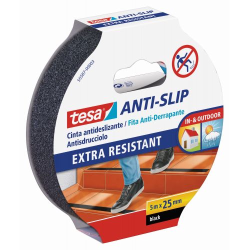 tesa Cintas Antideslizantes 5m x 25mm Negra