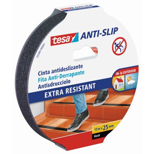 tesa Cintas Antideslizantes 15m x 25mm Negra