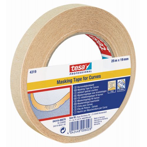 tesa 4319 Cinta para curvas, 25m x 19mm 