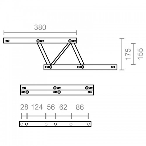 JGO BISAGRA ELEVABLE BS26 380mm NE