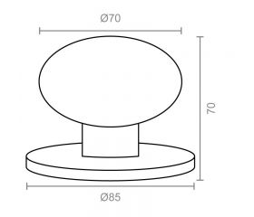 POMO PUERTA LISO PP02 70mm NS