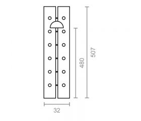 BISAGRA PIANO BS21 32x480mm LTD