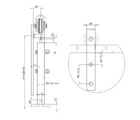 KIT PUERTA CORREDERA RUSTICO PCR01 2mts NE