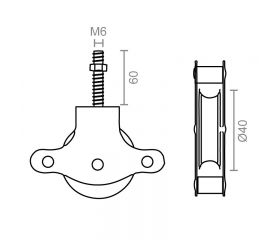 POLEA TENDER C/TUERCA POL01 60mm ZN