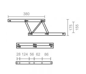 JGO BISAGRA ELEVABLE BS26 380mm NE