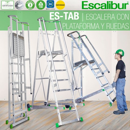 ES-SM | Escalera de almacén con plataforma y ruedas