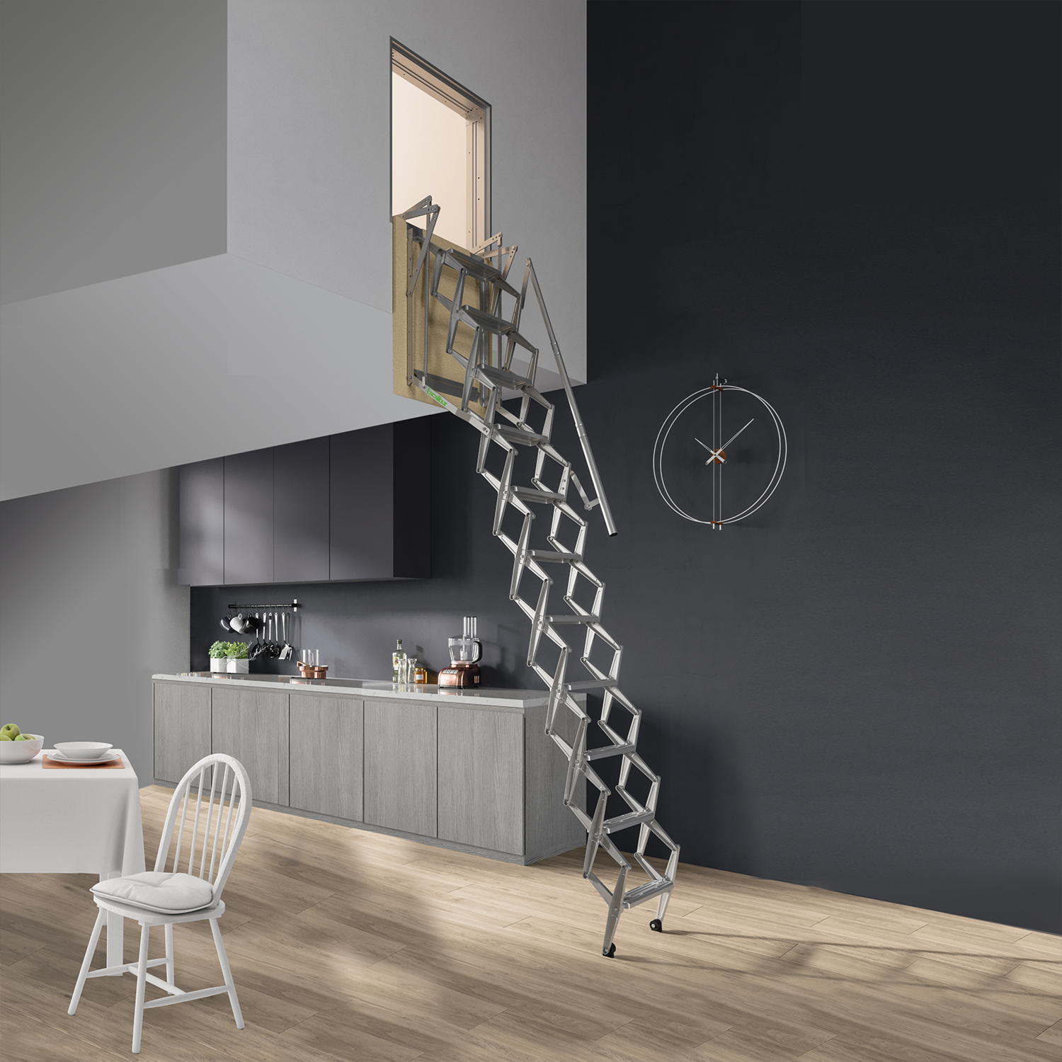 RE 102  Escalera escamoteable para pared en acero galvanizado – Lecasa  Profesional – Venta de productos a profesionales