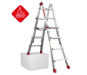 TELES | Escalera telescópica de aluminio multiusos súper profesional Peldaños 10+10