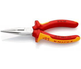 Knipex Alicate de montaje boca cigüeña (boca recta) con mangos bicomponentes aislados 160 mm