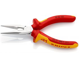 Knipex Alicate de montaje boca cigüeña (boca recta) con mangos bicomponentes aislados 160 mm