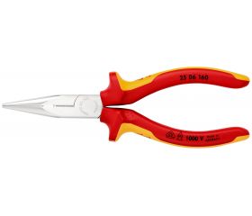 Knipex Alicate de montaje boca cigüeña (boca recta) con mangos bicomponentes aislados 160 mm