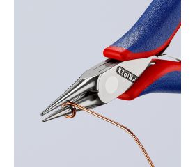 Knipex Alicate de montaje para electrónica, bocas redondas 115 mm