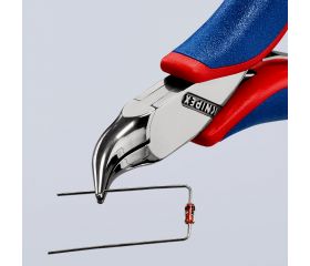 Knipex Alicate de montaje para electrónica, bocas 45º semiredondas