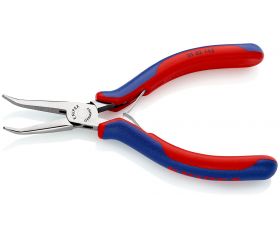 Knipex Alicate de montaje para electrónica, bocas 45º semiredondas 145 mm