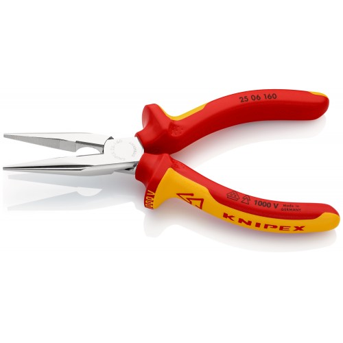 Knipex Alicate de montaje boca cigüeña (boca recta) con mangos bicomponentes aislados 160 mm