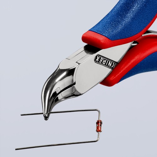 Knipex Alicate de montaje para electrónica, bocas 45º semiredondas