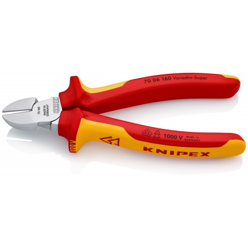 Knipex Alicate de corte diagonal con mangos bicomponentes aislados 160 mm