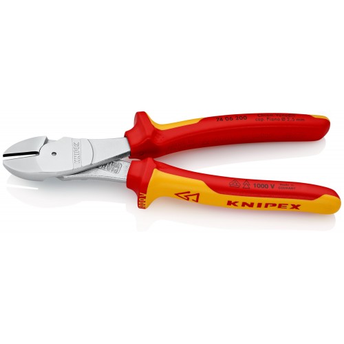 Knipex Alicate de corte diagonal de fuerza con mangos bicomponentes aislados 200 mm