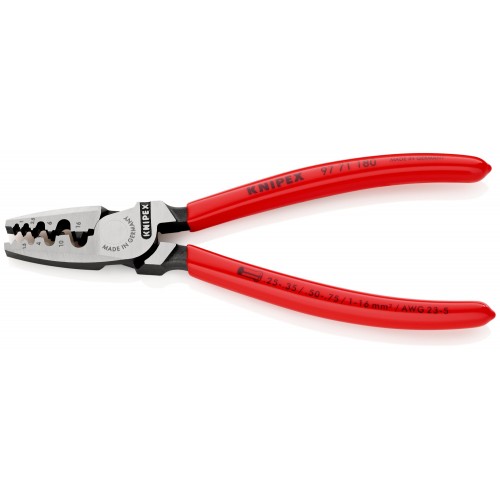 Knipex Alicate para entallar punteras huecas - con mangos recubiertos de plástico 180 mm