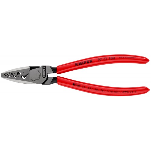 Knipex Alicate para entallar punteras huecas - con mangos recubiertos de plástico 180 mm