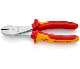 Knipex Alicate de corte diagonal de fuerza con mangos bicomponentes aislados 180 mm