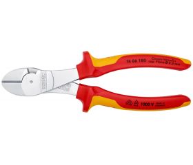 Knipex Alicate de corte diagonal de fuerza con mangos bicomponentes aislados 180 mm