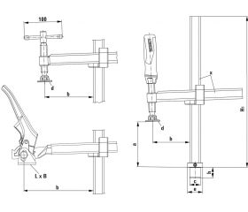 Bessey Mordaza alcance variable para bancos y mesas de soldadura TWV16-20-15K