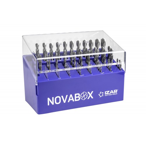 MINI-CABINET NOVABOX BROCAS DIN338N 55-UDS. - 1410 - 1-13X0,50 + PREVIOS ROSCADO HSS SPLIT POINT (1013)