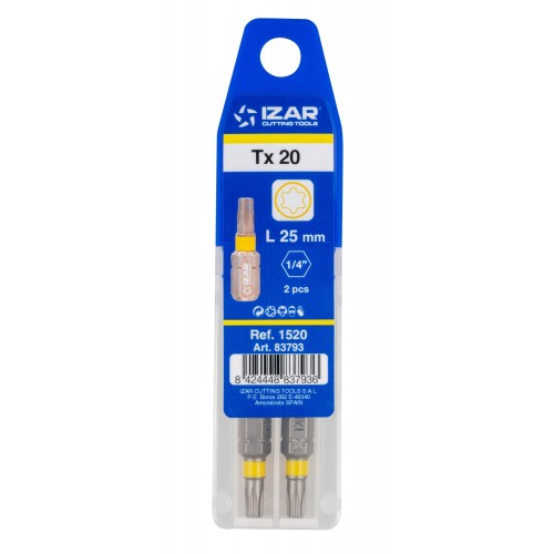 PUNTA ATORNILLAR DIN3126 STANDARD - 1520 - TORX 40 - L25 - (pack 2 uds.  -  EUR/pack)