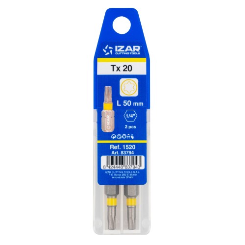 PUNTA ATORNILLAR DIN3126 STANDARD - 1520 - TORX 10 - L50 - (pack 2 uds.  -  EUR/pack)