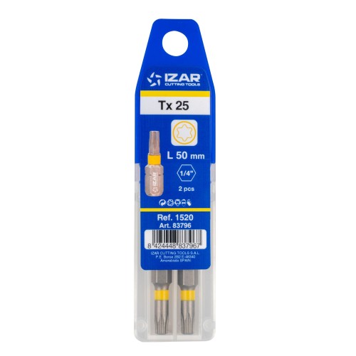 PUNTA ATORNILLAR DIN3126 STANDARD - 1520 - TORX 20 - L50 - (pack 2 uds.  -  EUR/pack)