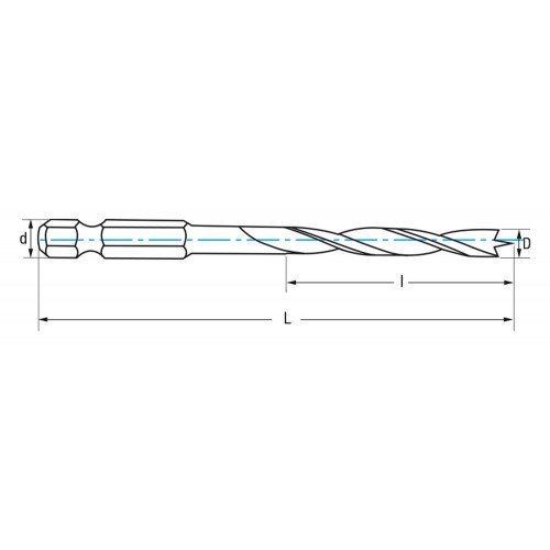 REF. 1621 BROCA HSS HEXAGONAL 1/4 DIN E6.3 MADERA