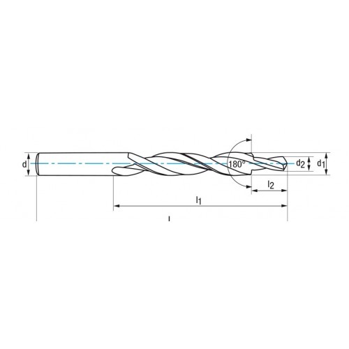 REF. 2536 BROCA HSS DIN8376 BIDIAMETRAL 180º