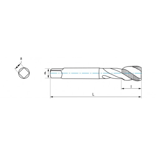 REF. 3136 MACHO MAQUINA HELICOIDAL HSS Co DIN5156 (GAS-BSP) INOX