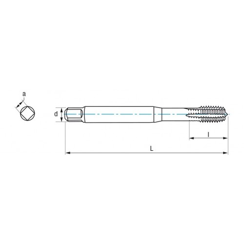 REF. 3173 MACHO MAQUINA PMX DIN371 LAMINACION INOX / MAT. DUROS (E)