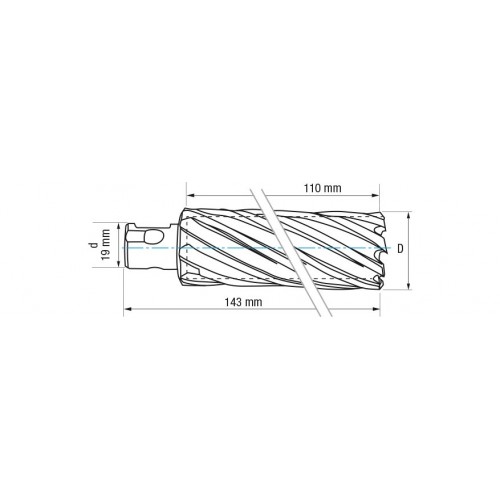 REF. 4062 FRESA HUECA HSS-XT EXTRA-LARGA MAQUINA ELECTROMAGNETICA UNIVERSAL