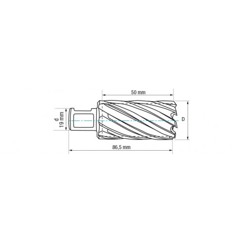 REF. 4071 FRESA HUECA HSS-XT LARGA MAQUINA ELECTROMAGNETICA