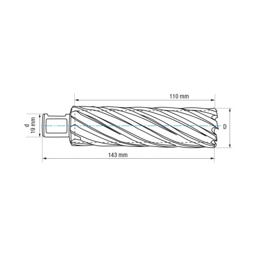 REF. 4072 FRESA HUECA HSS-XT EXTRA-LARGA MAQUINA ELECTROMAGNETICA