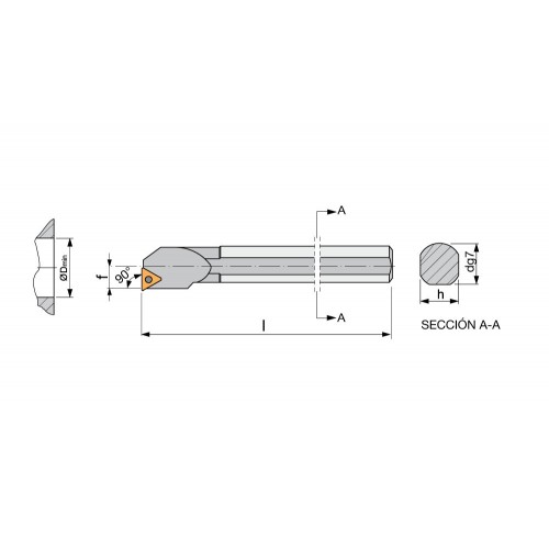 REF. 8718 PORTAPLAQUITAS TORNEADO INTERIOR S-STFC-90º POSITIVA (TC..)