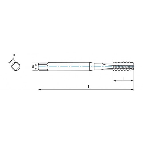 REF. 3101 MACHO MAQUINA RECTO HSS Co DIN371 (M) GUN IZQUIERDA