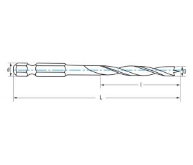 REF. 1621 BROCA HSS HEXAGONAL 1/4 DIN E6.3 MADERA