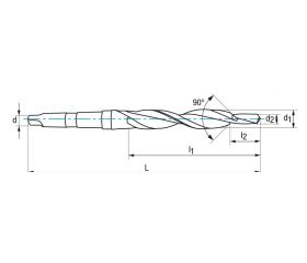 REF. 2646 BROCA HSS DIN8375 BIDIAMETRAL CONICA 90º