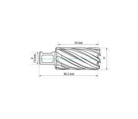 REF. 4071 FRESA HUECA HSS-XT LARGA MAQUINA ELECTROMAGNETICA